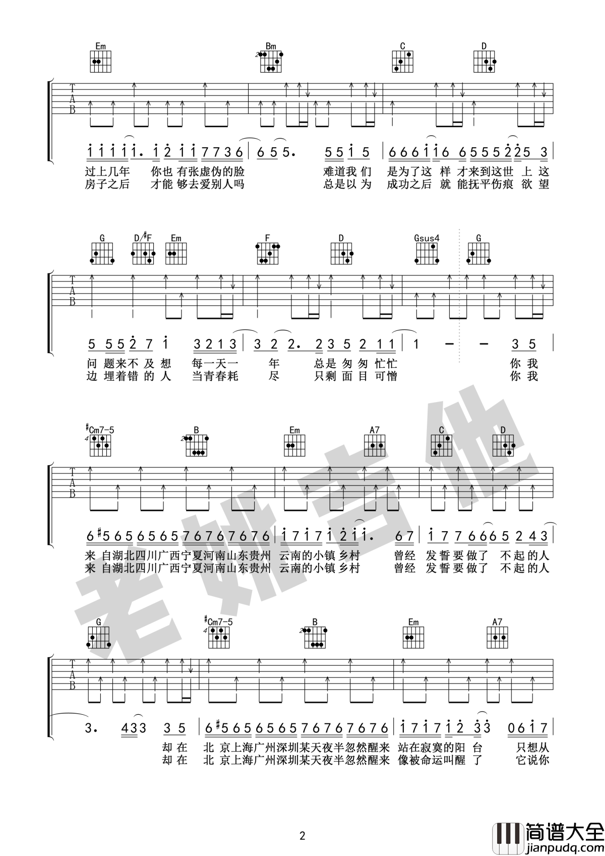 你曾是少年吉他谱_SHE_当我和世界初相见_当我曾经是少年