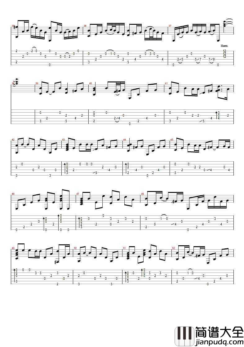 斑马斑马指弹谱_宋冬野_斑马斑马吉他独奏谱