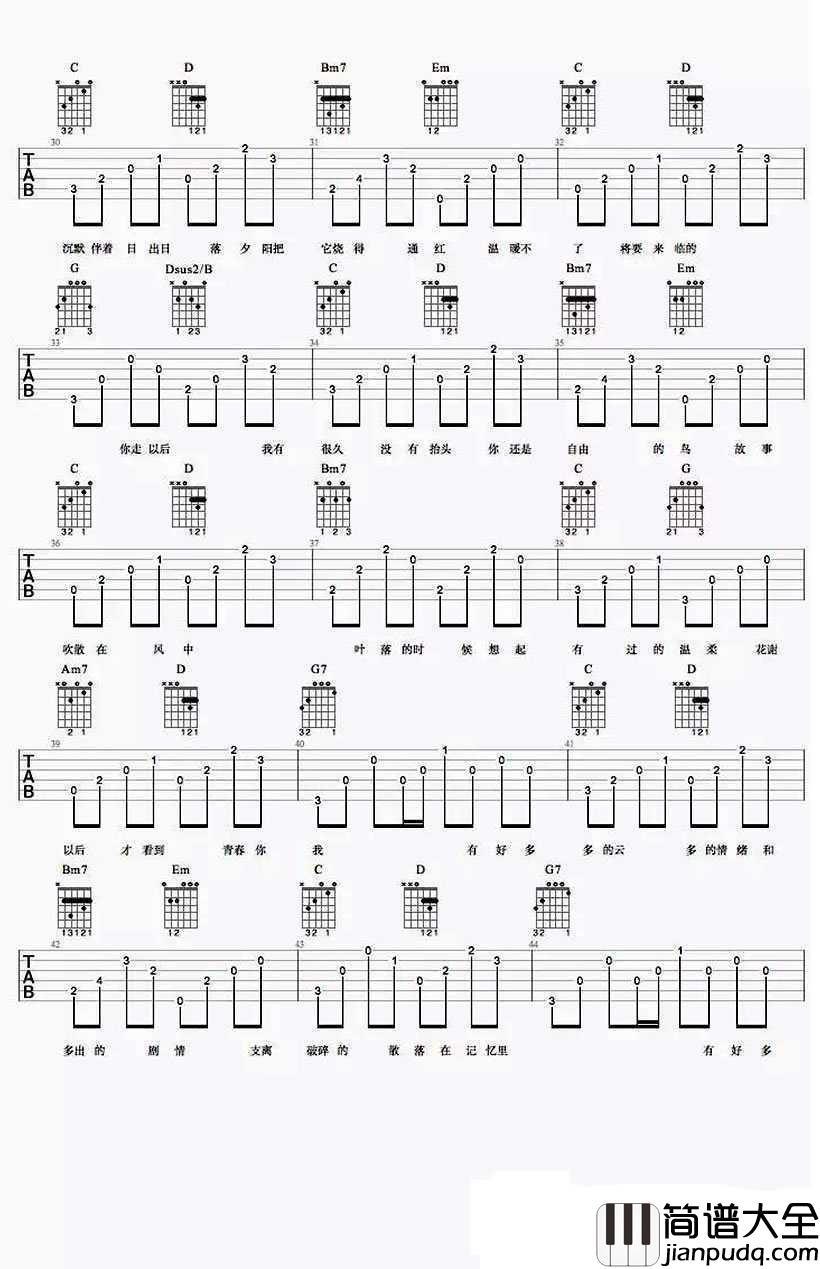 好多多的云吉他谱_崔跃文_好多多的云六线谱(图片谱)
