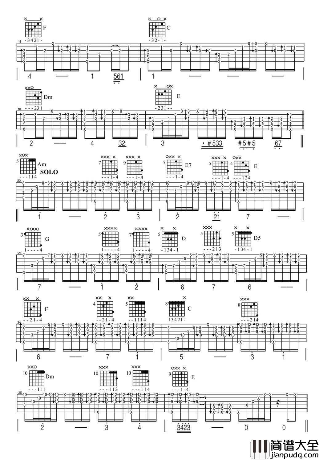 加州旅馆指弹谱_Hotel_California吉他谱_老鹰乐队Eagles