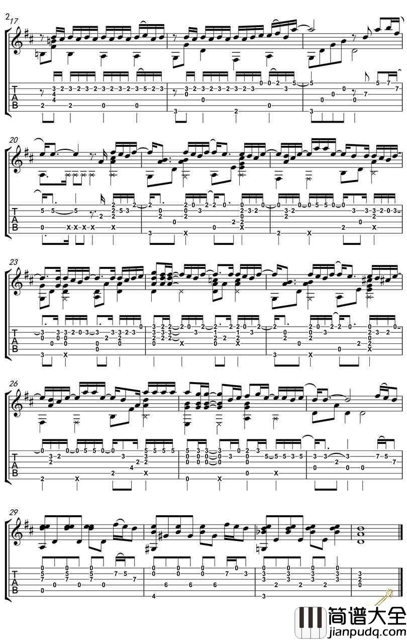 算什么男人指弹吉他谱_周杰伦_吉他独奏示范