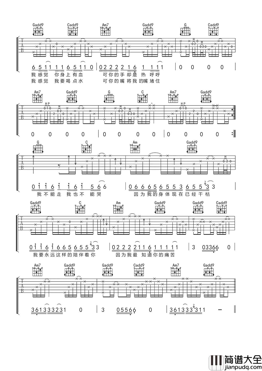 一块红布吉他谱_崔健_虚幻的幸福，令他忘了自己生活的困苦