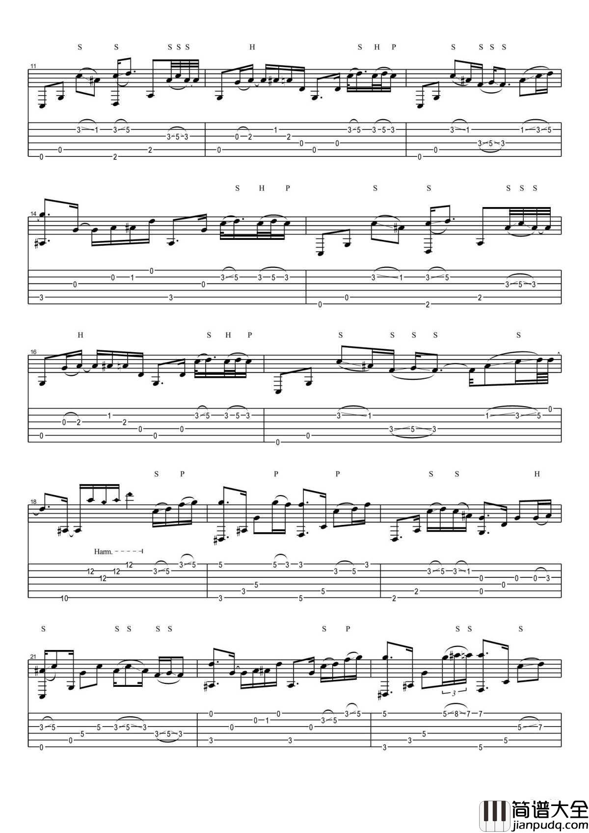 乌兰巴托的夜指弹谱_十九画生_蒋敦豪版本_吉他演奏视频