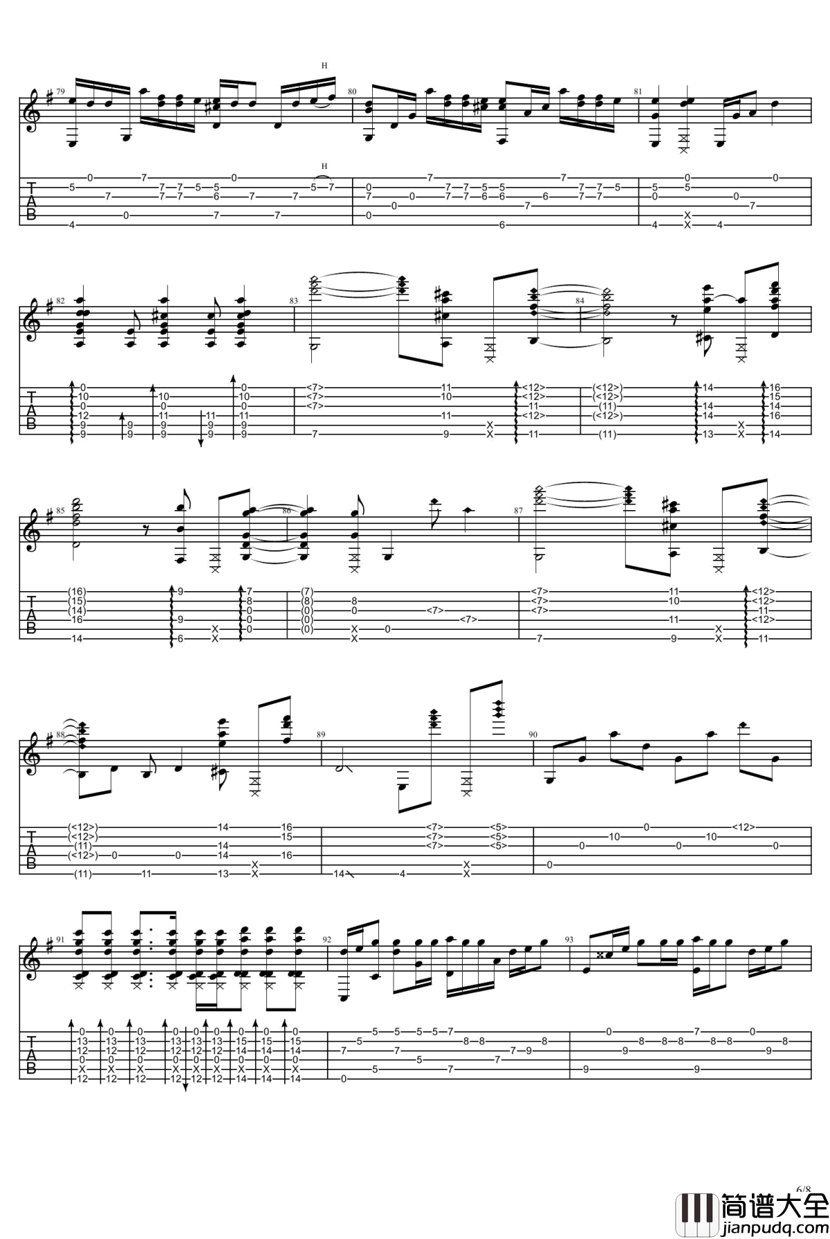 没什么大不了指弹谱_吉他独奏谱_你的名字片尾曲