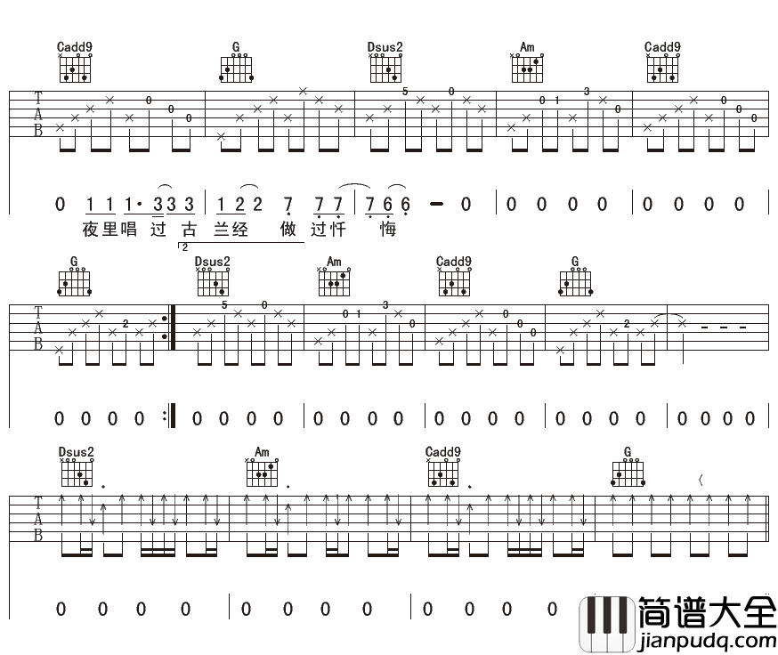 西北偏北吉他谱_刘东明_只有那西北偏北，是你的根，是灵魂的所在