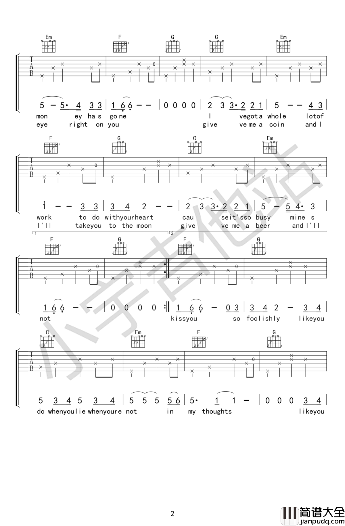 Loving_Strangers吉他谱_C调_谭秋娟