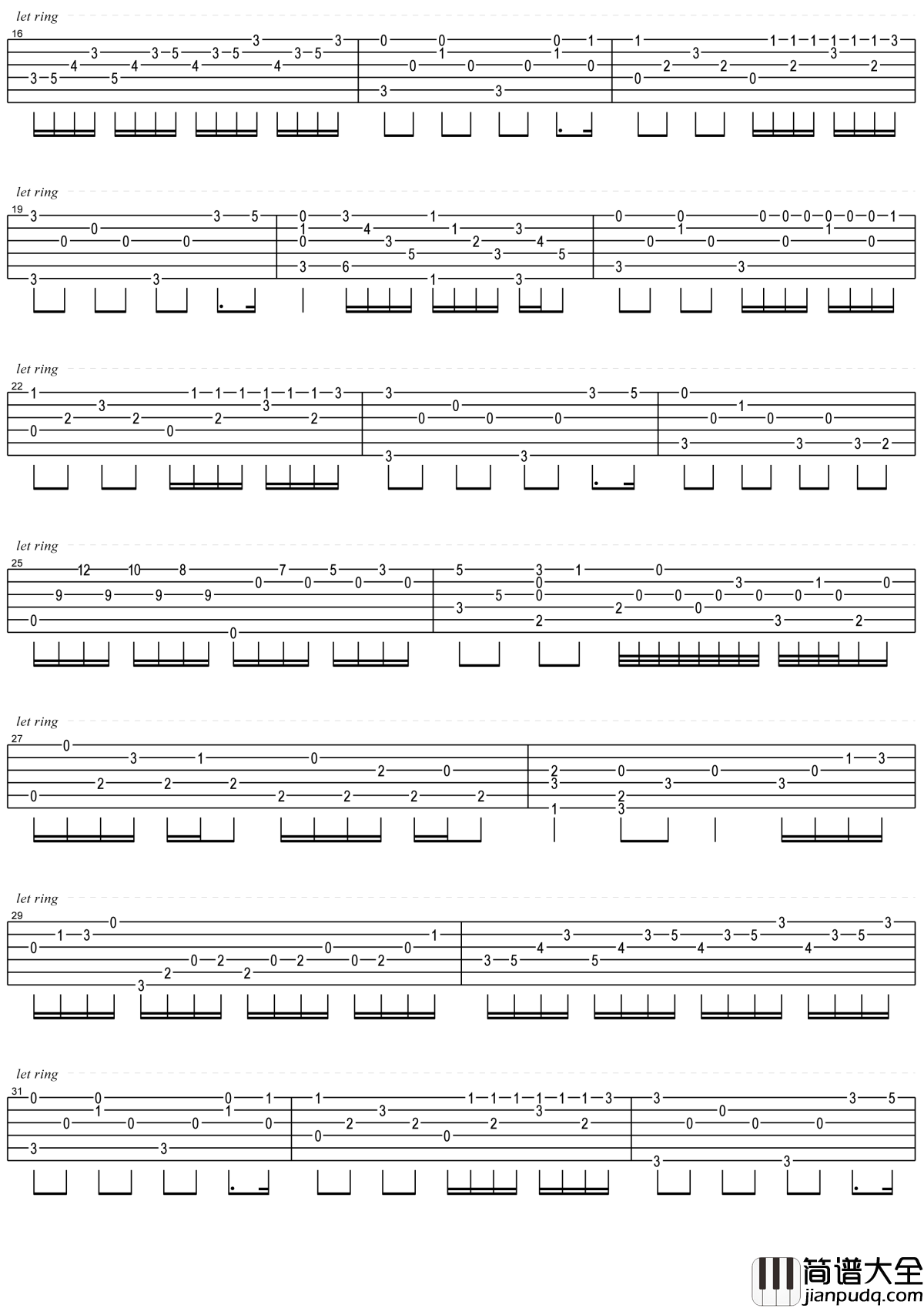 水边的阿狄丽娜吉他谱_理查德·克莱德曼_爱可以给予生命