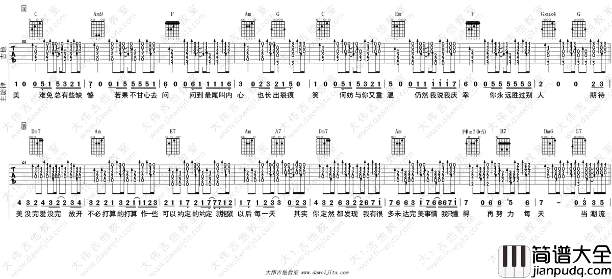 无条件吉他谱_陈奕迅_无条件_C调_吉他教学视频