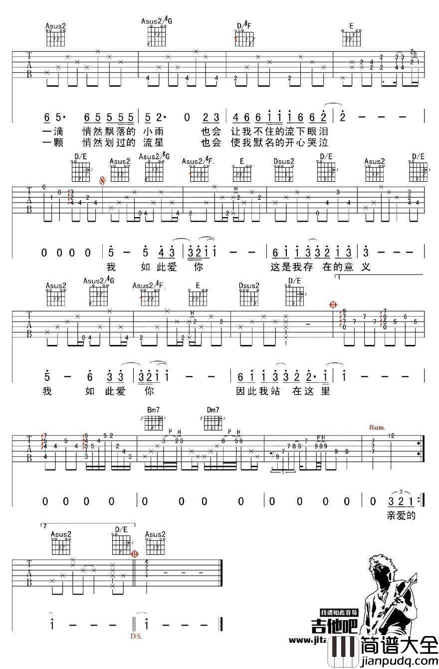 我如此爱你吉他谱_汪峰_吉他弹唱