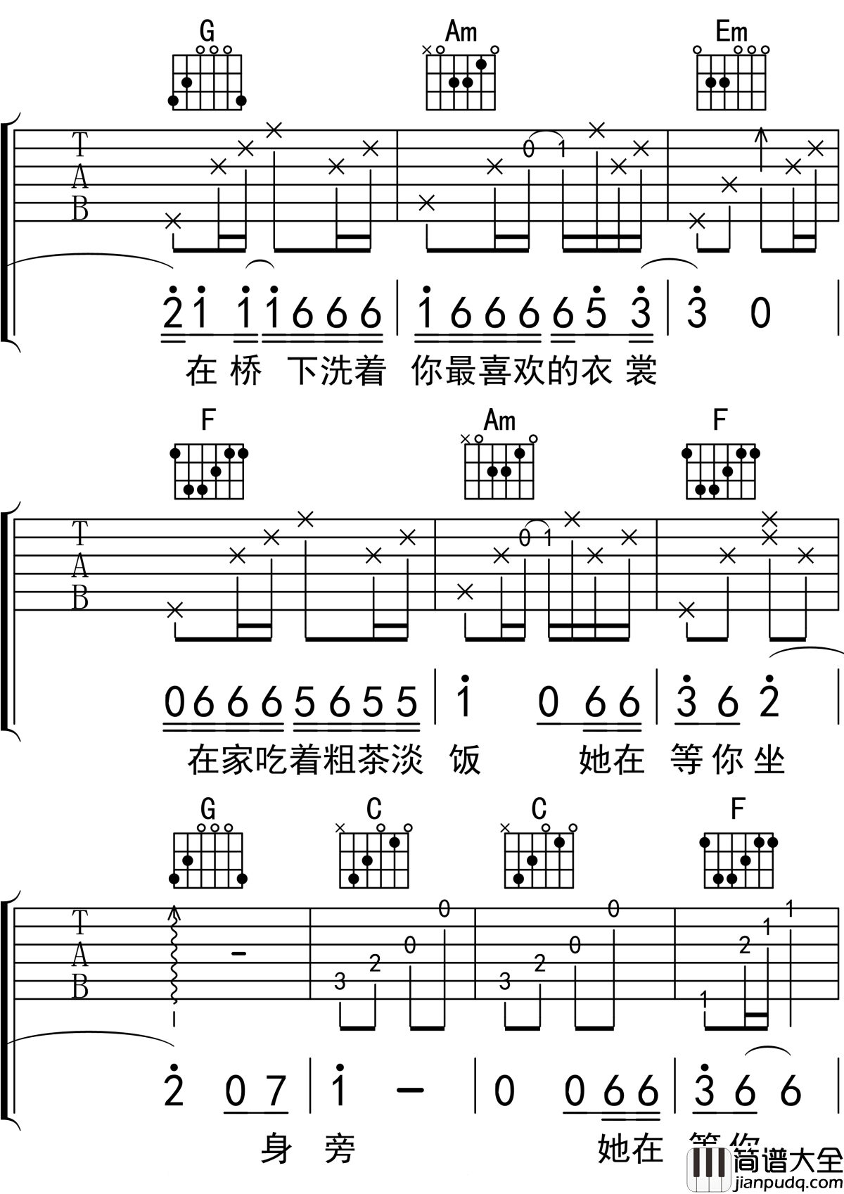 你是姑娘不是我的新娘吉他谱_隔壁老樊_C调吉他弹唱谱