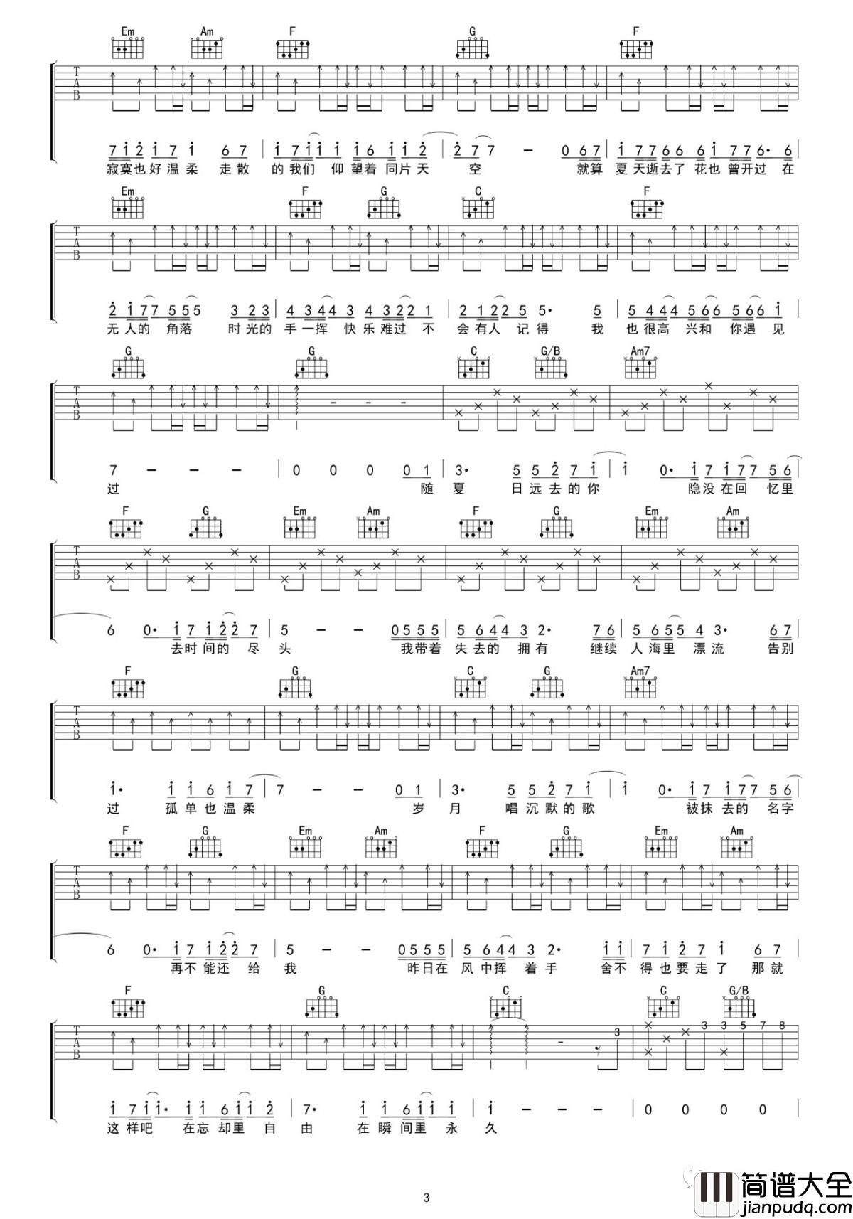 只要有想见的人,就不是孤身一人吉他谱_王源演唱_吴先生TAB制谱_1