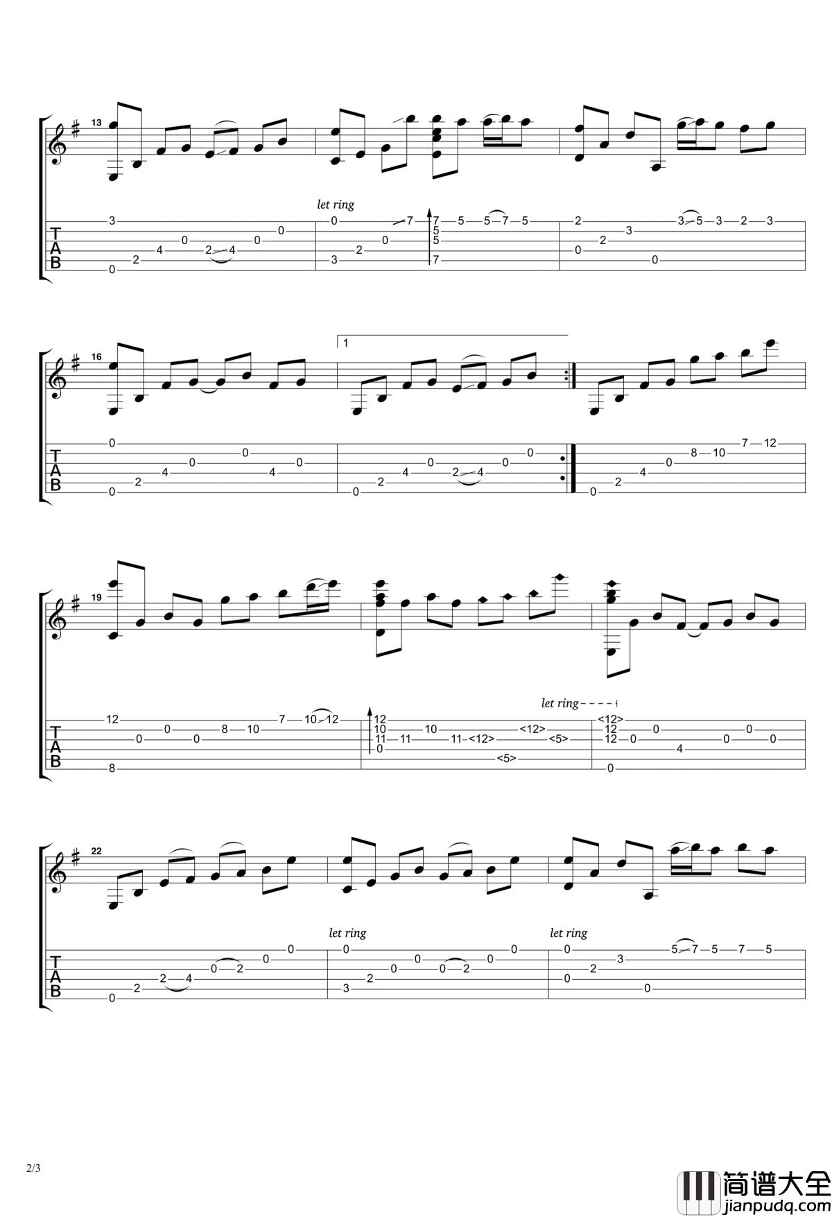 夜的钢琴曲5吉他谱_石进_张紫宇指弹版_吉他独奏视频演示