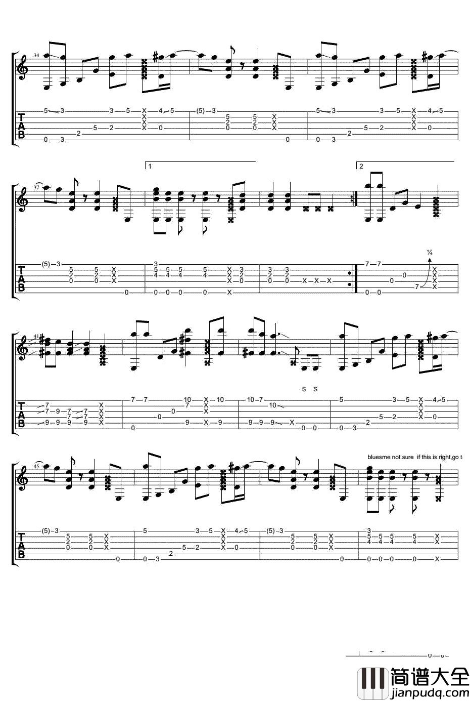 Beat_it指弹吉他谱_俄罗斯大叔Igor版本_吉他独奏谱