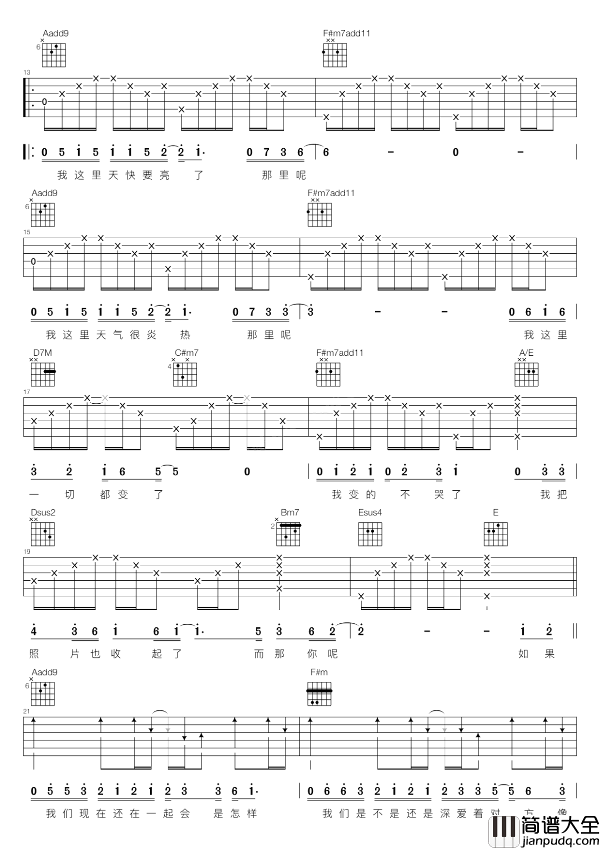 怎样吉他谱_戴佩妮_如果没有如果，后来也没有后来