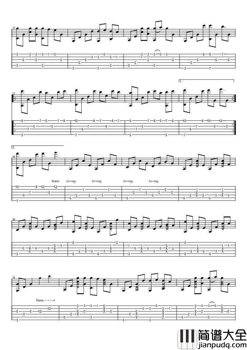 Promise指弹谱__寂静岭2_游戏插曲_吉他独奏曲