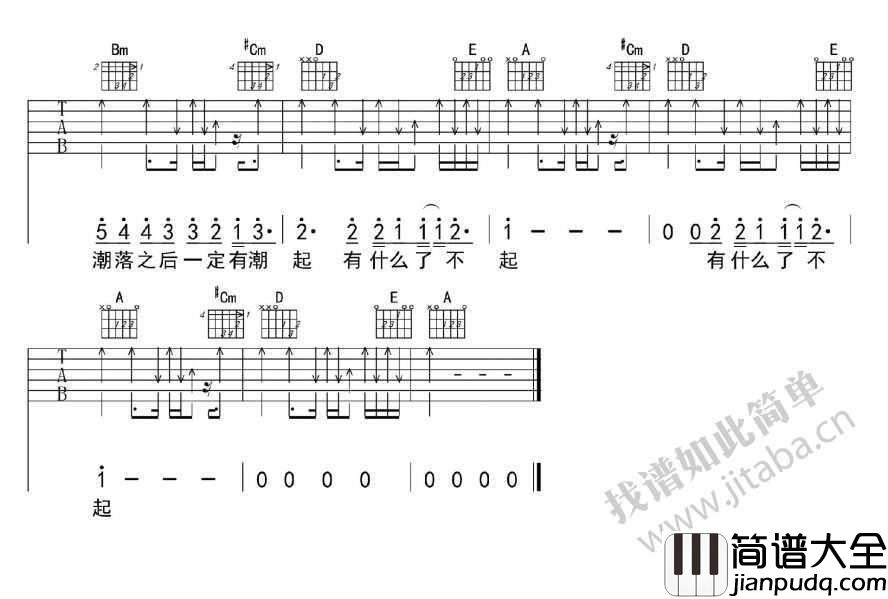 人生海海吉他谱_五月天_图片