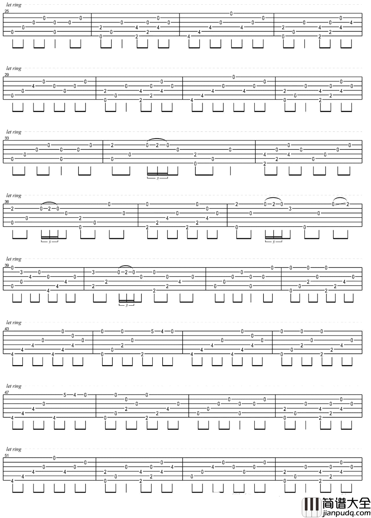 流行的云指弹谱_岸部真明_视频演示_吉他独奏谱