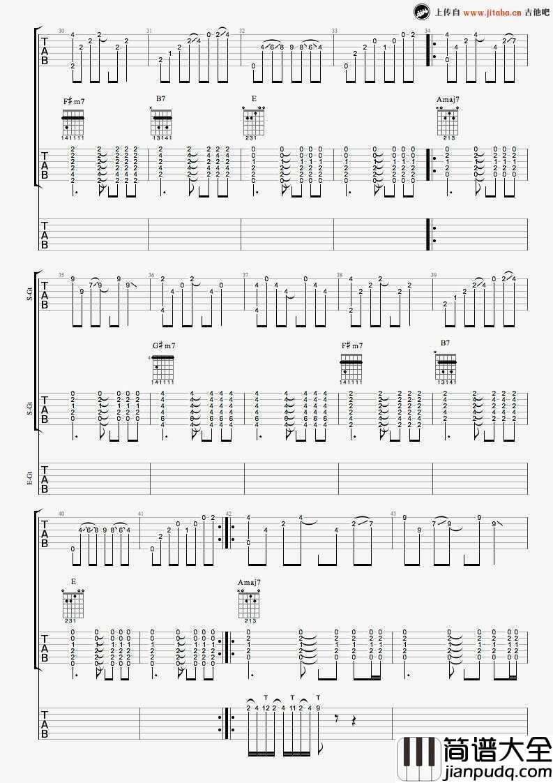 失之城_吉他谱_尧十三指弹谱完整编配