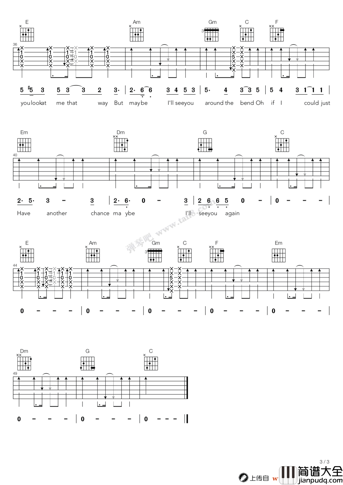 See_you_again吉他谱_窦靖童_电影_声之形_推广曲_