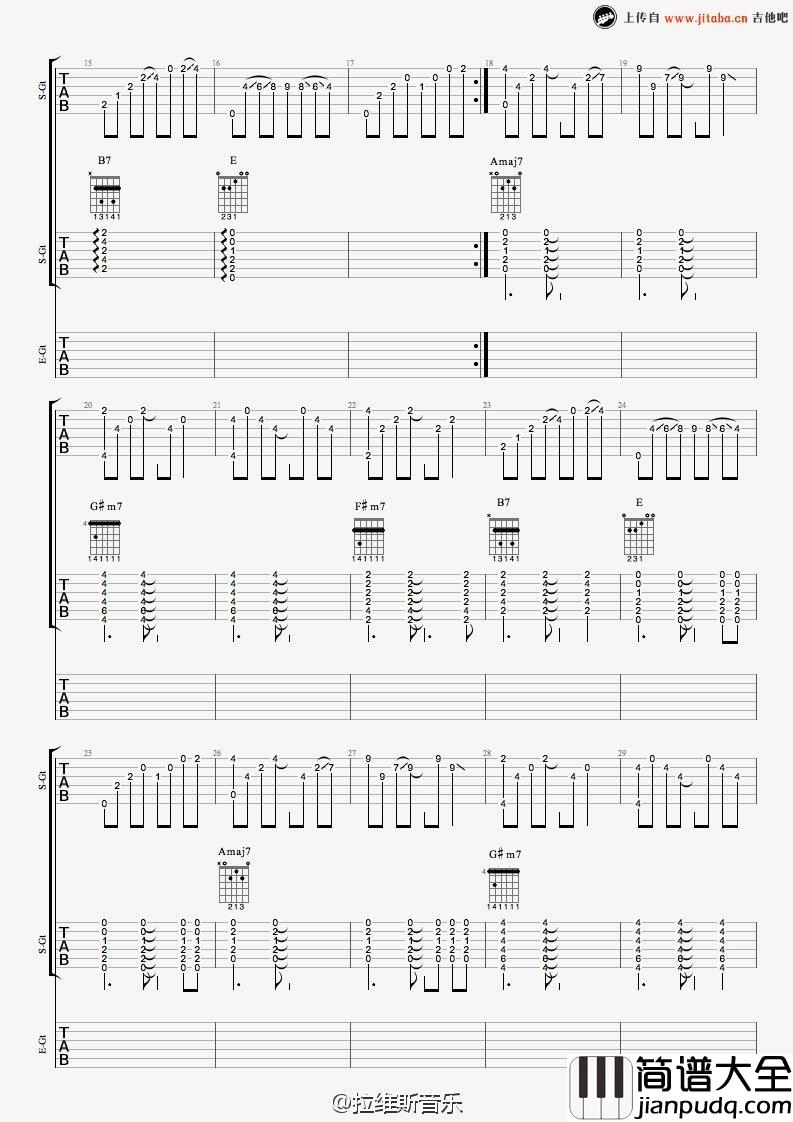失之城_吉他谱_尧十三指弹谱完整编配