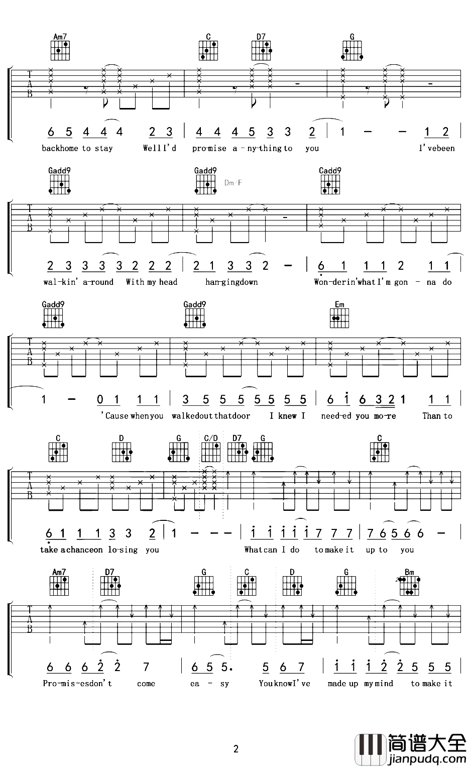 Promise_Dont_Come_Easy吉他谱_Caron_Nightingale_诺言来之不易