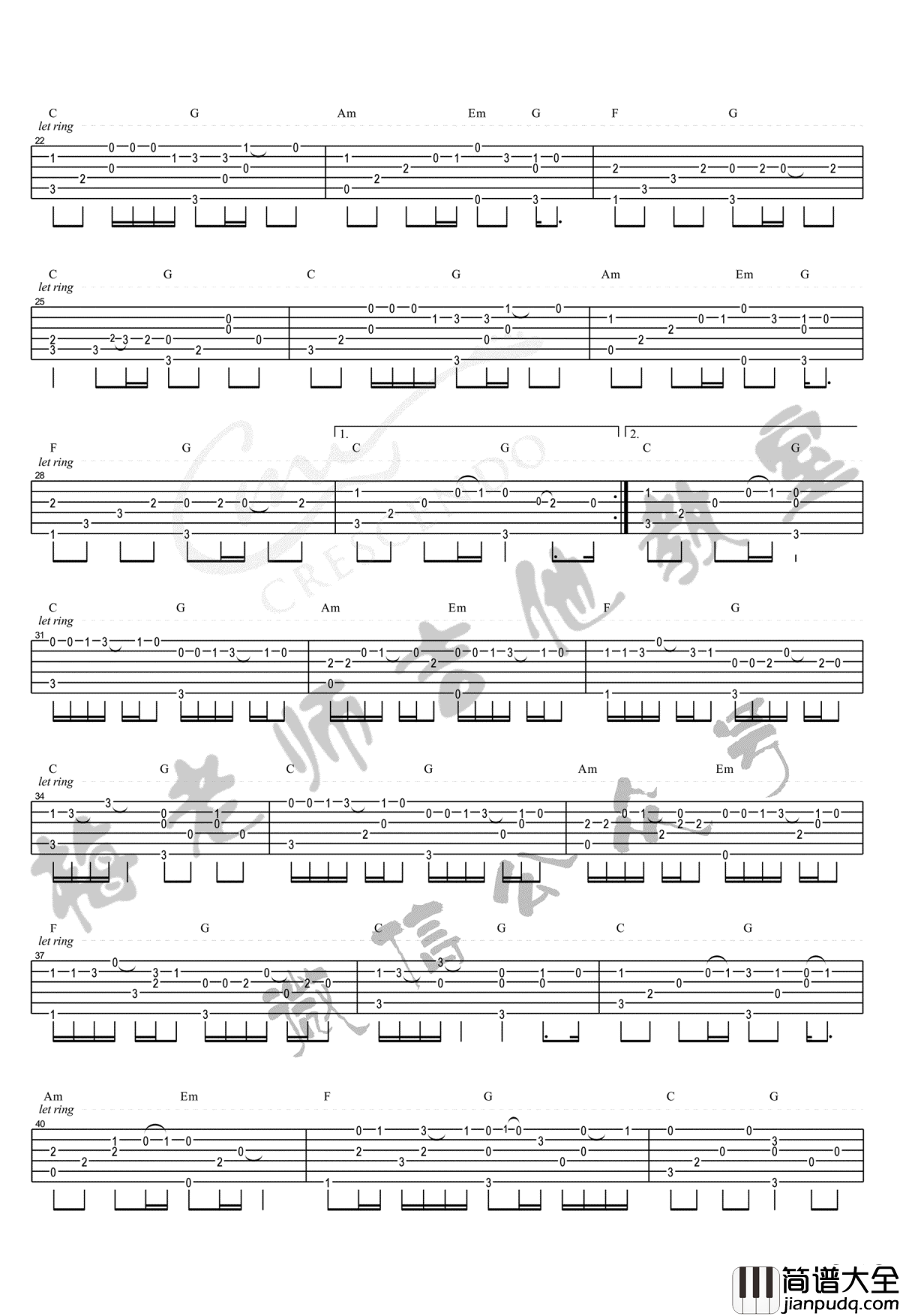 光辉岁月指弹谱_Beyond_吉他独奏谱__光辉岁月_指弹视频演示