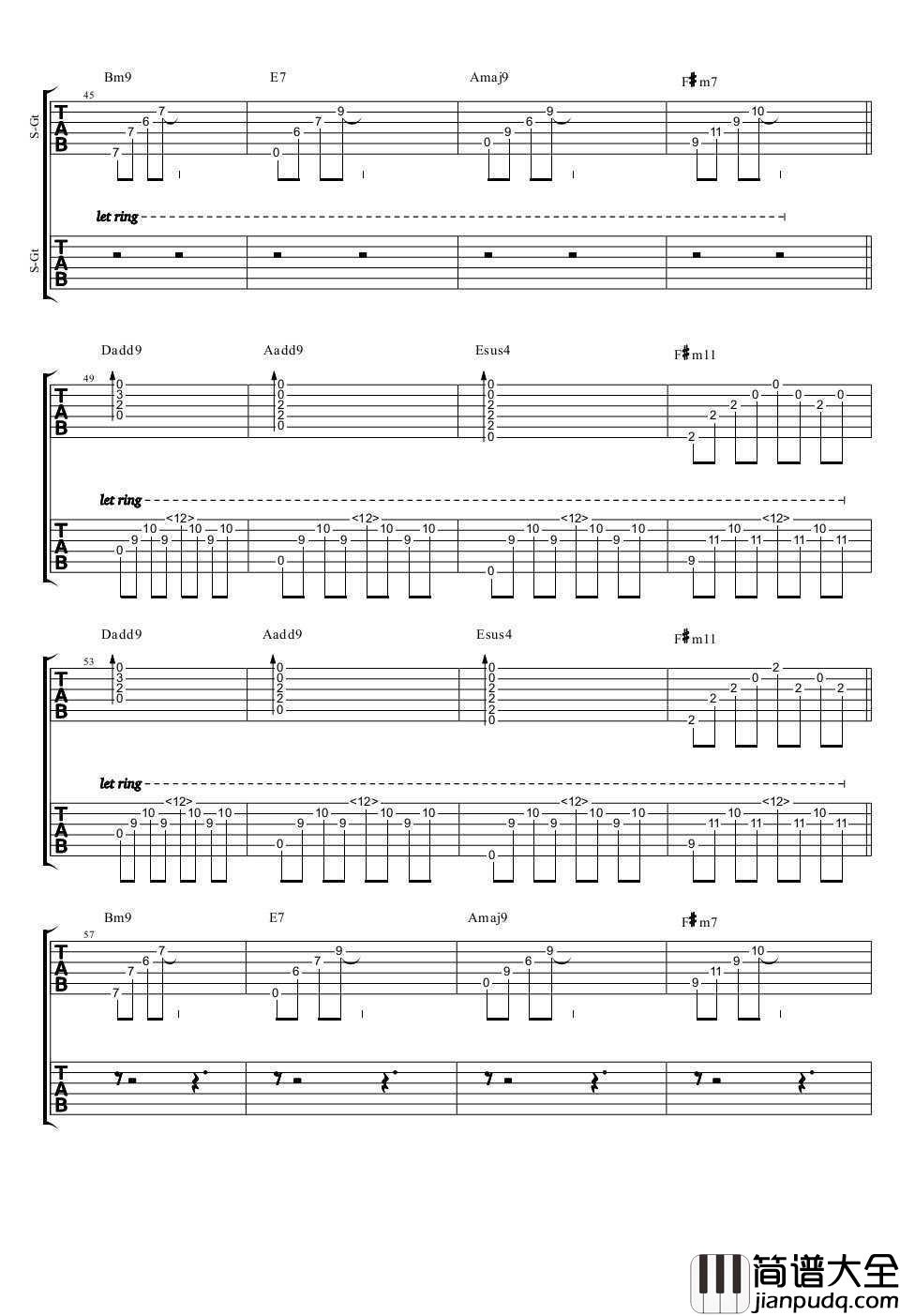 你只是经过吉他谱_陈鸿宇_图片谱原版_