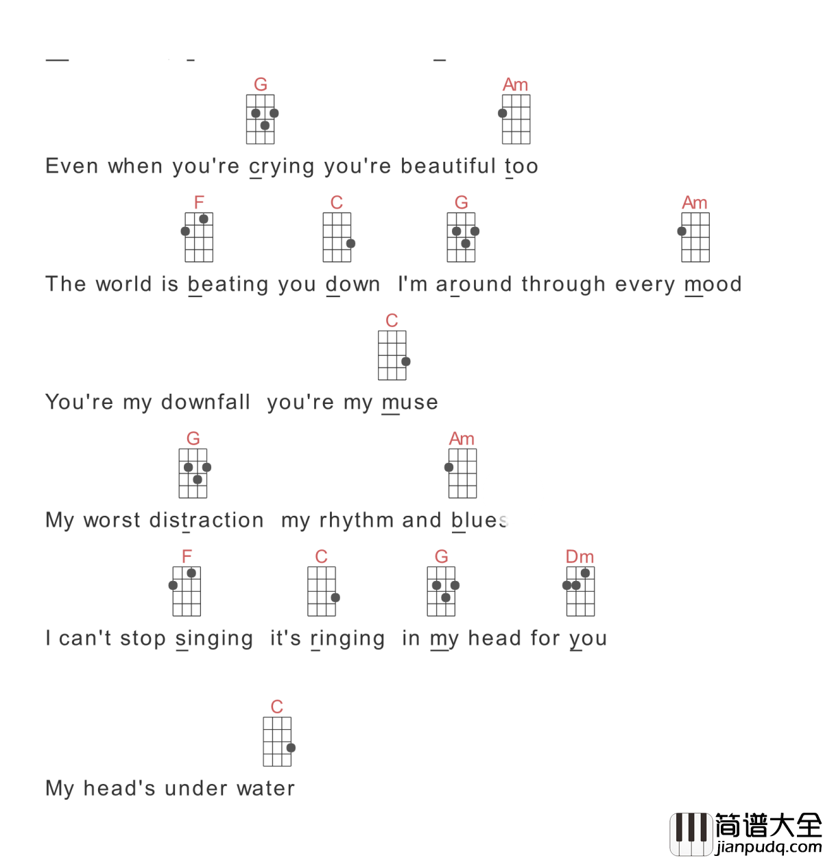 all_of_me吉他谱_Johnlegend_我的一切，饱满的爱至情至深