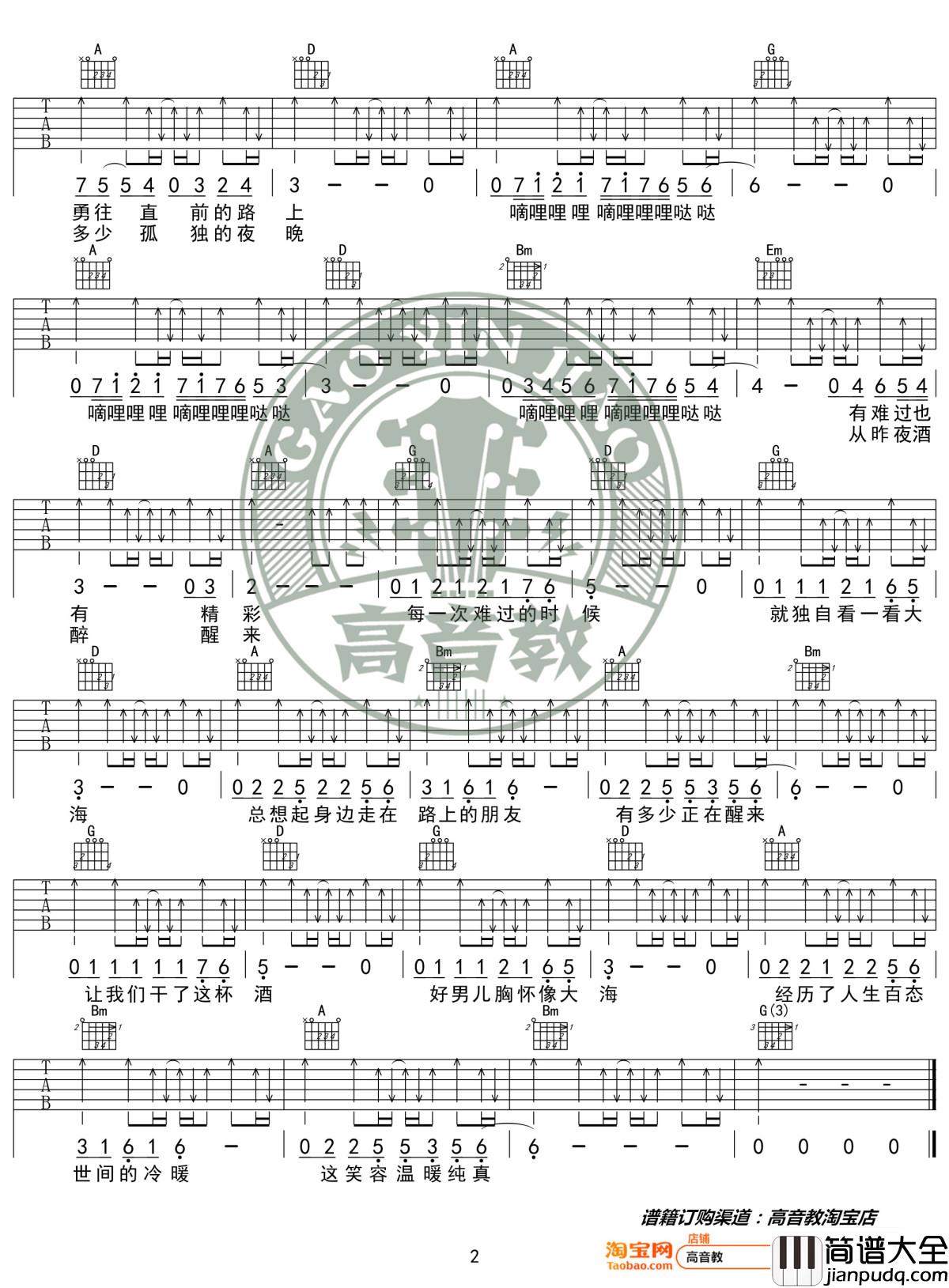 曾经的你吉他谱_D调精华版_许巍_高音教编配_1