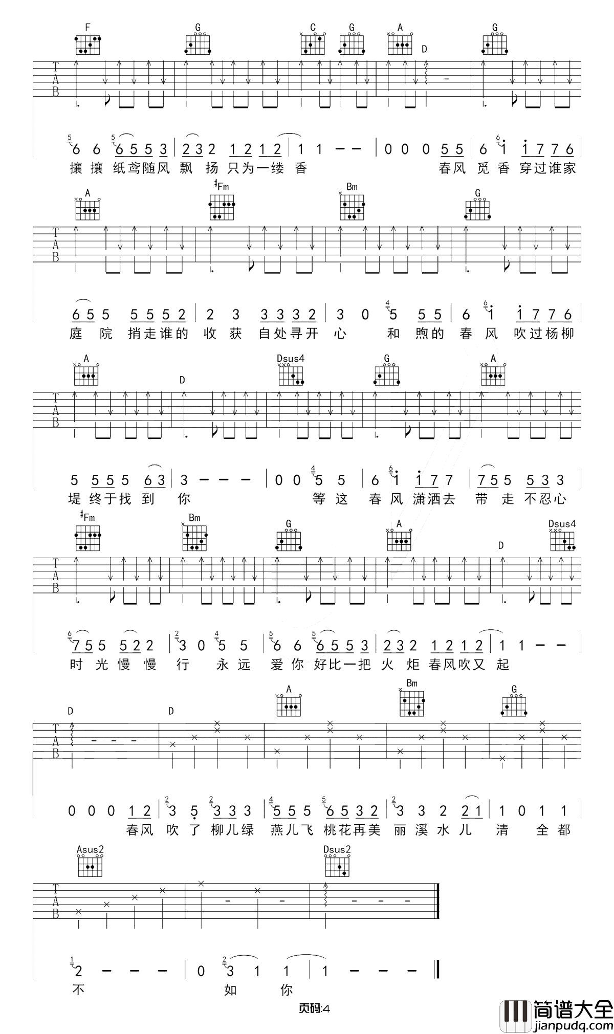 觅香吉他谱_栗先达_和你吃遍歌里面的所有东西，最后和你说：都不如你