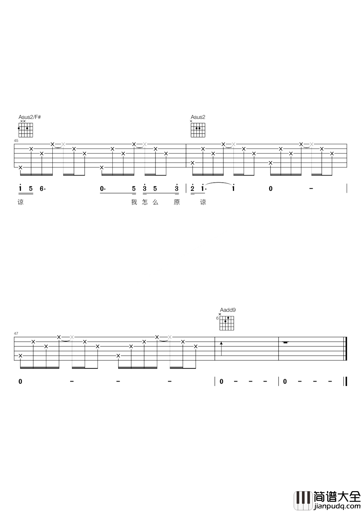 怎样吉他谱_戴佩妮_如果没有如果，后来也没有后来