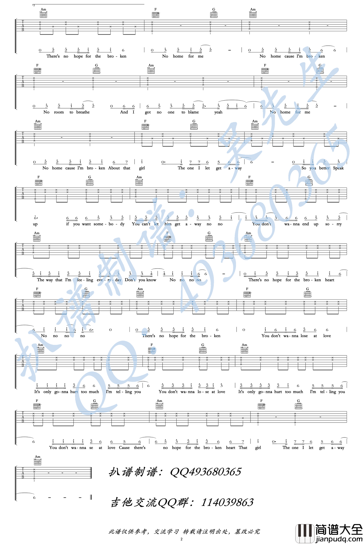 That_Girl吉他谱_Olly_Murs_C调_高清图片谱