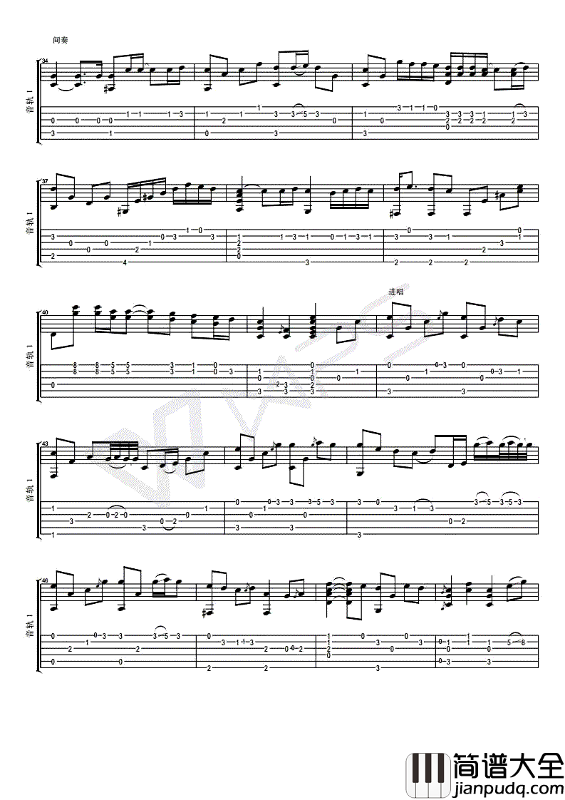 隐形的翅膀指弹吉他谱_张韶涵_吉他独奏谱_指弹视频演示