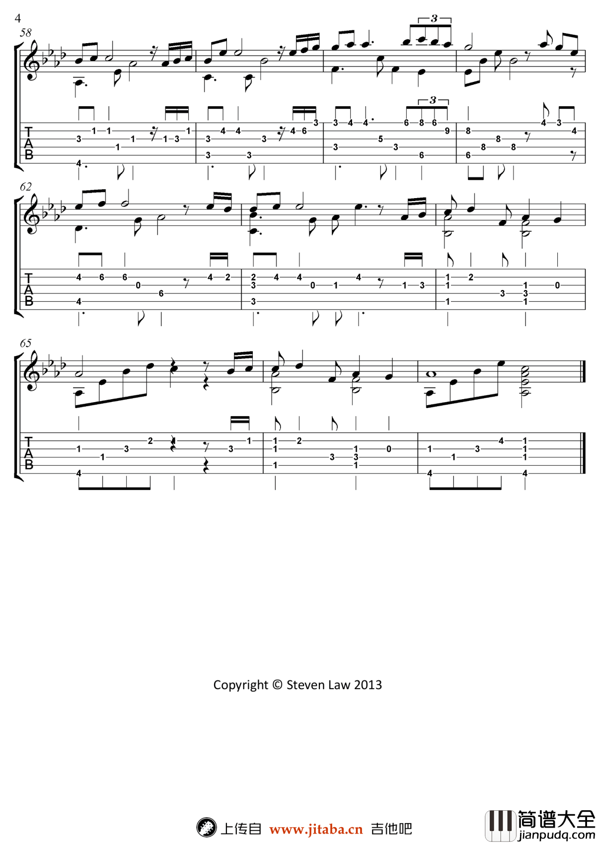 Kiss_The_Rain指弹谱__雨的印记_吉他独奏谱_指弹视频演示