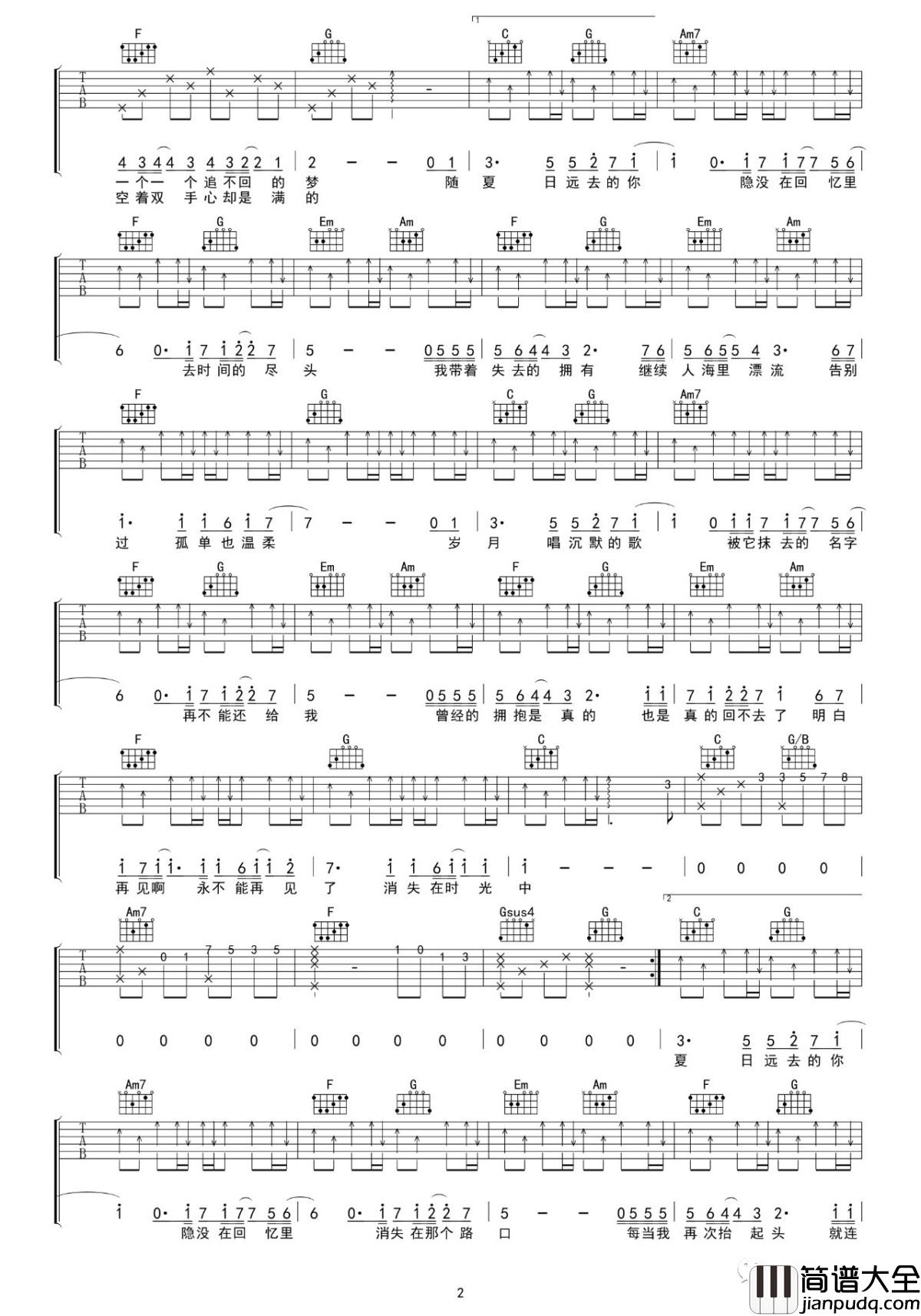 只要有想见的人,就不是孤身一人吉他谱_王源演唱_吴先生TAB制谱_1