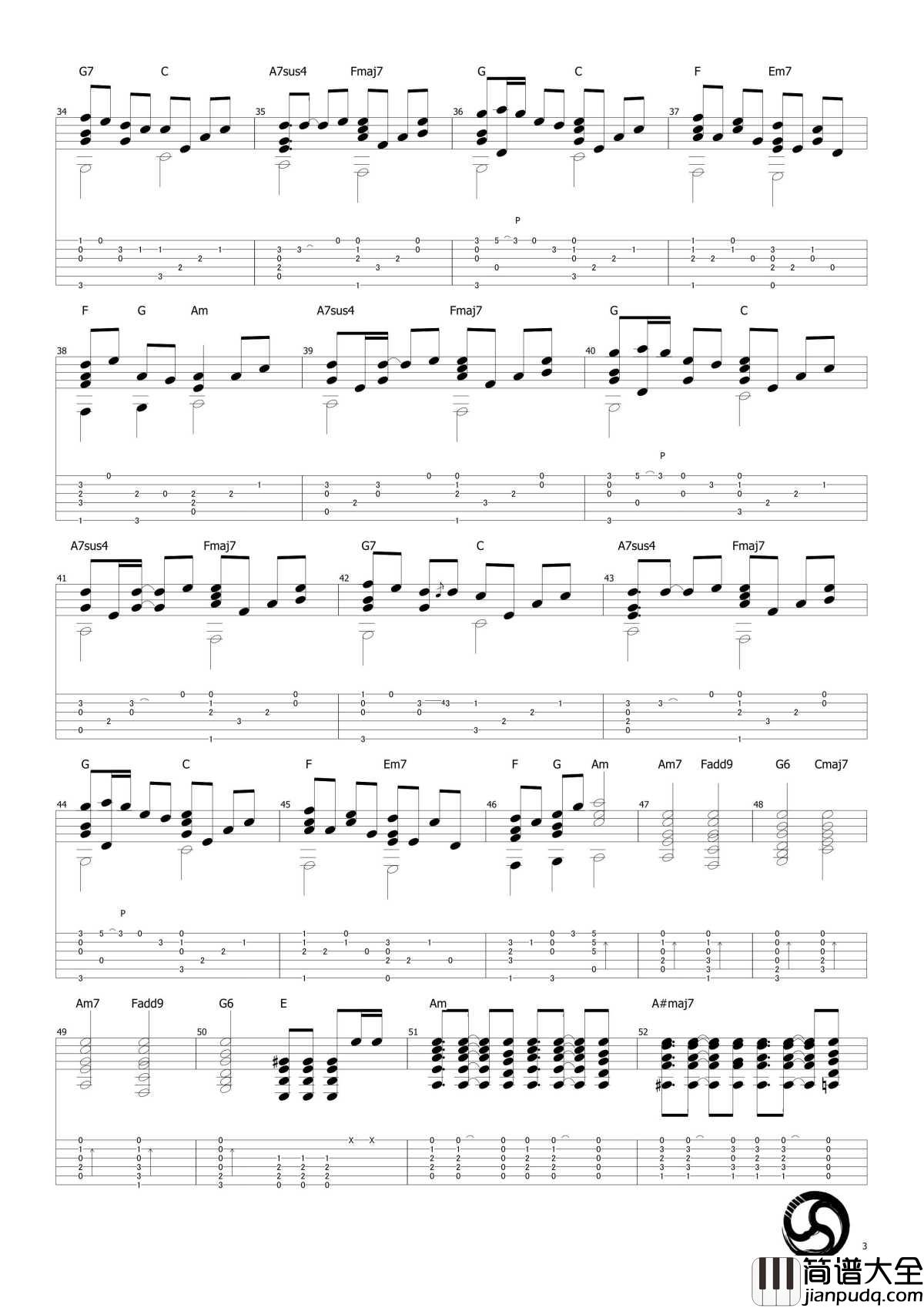 千本樱吉他谱_武士桑_原版指弹谱_高清完整图片谱