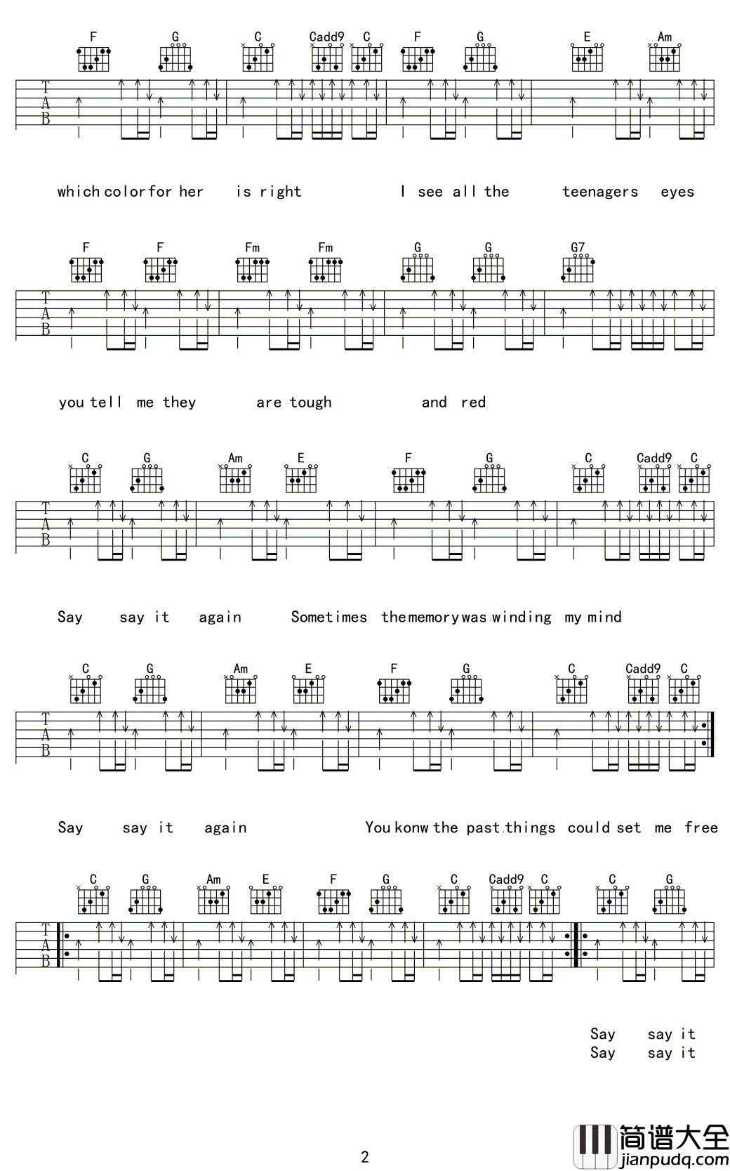 Say_it_again吉他谱_盘尼西林乐队_与过去和解,对世界温柔