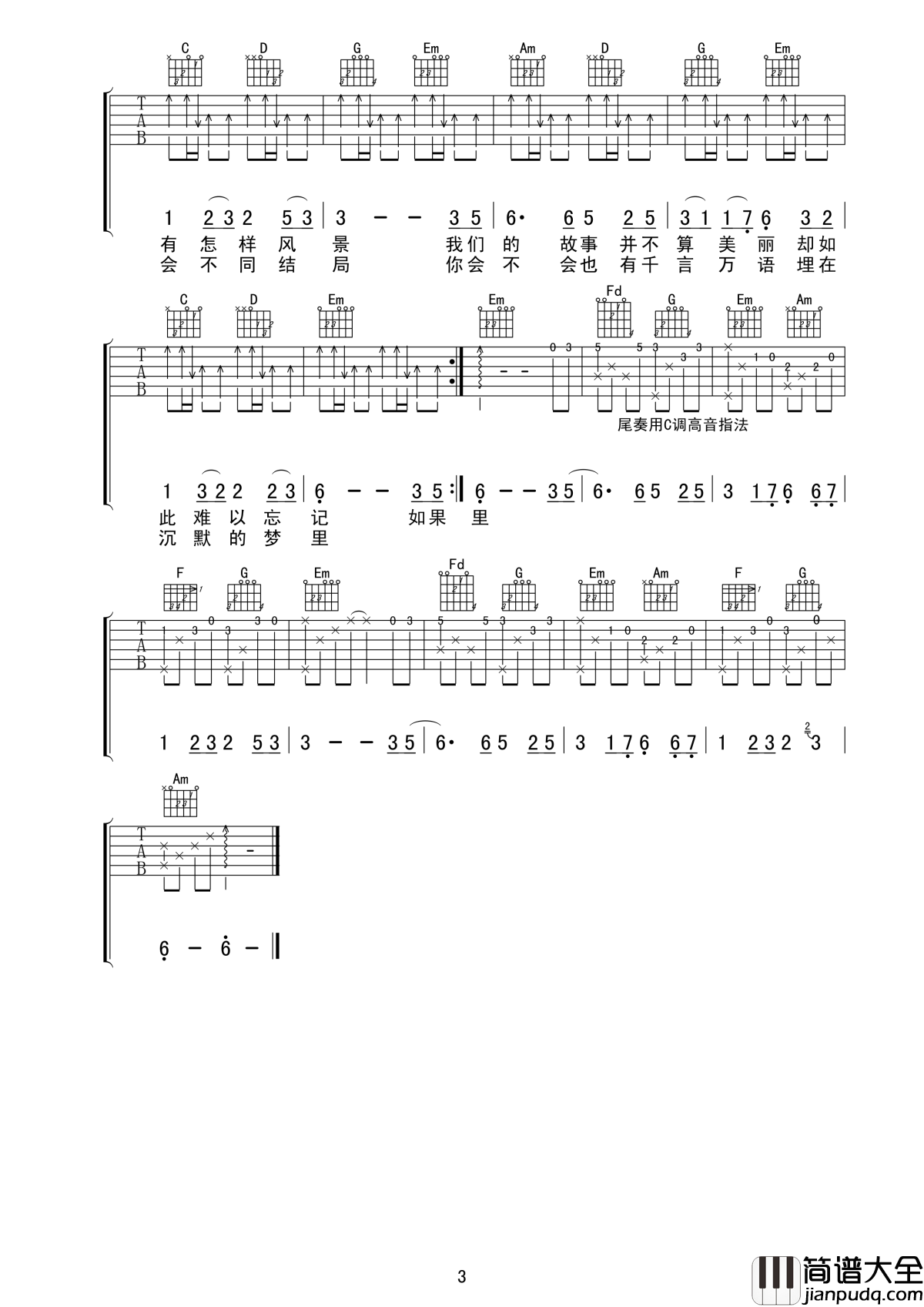 星月神话吉他谱_金莎_千年之后的你会在哪里