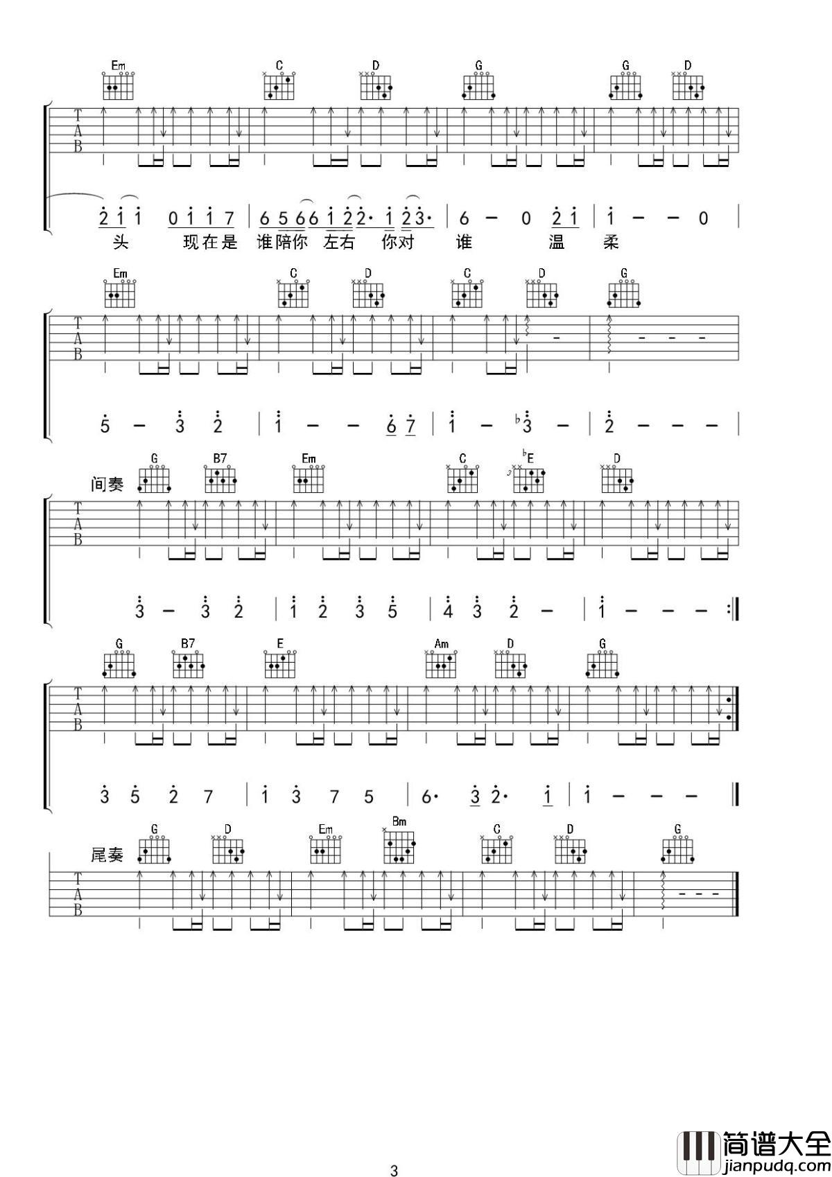 习惯一个人吉他谱_刘崇建_一个人默默地走了好多年，走着走着就不那么脆弱了