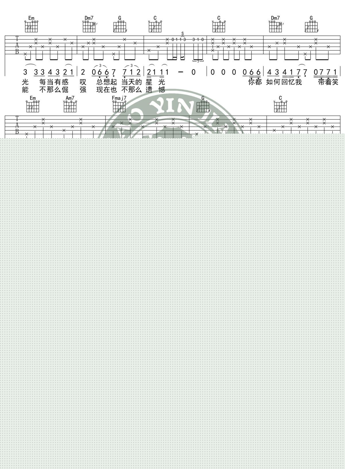 后来吉他谱_C调精华版_刘若英_高音教编配