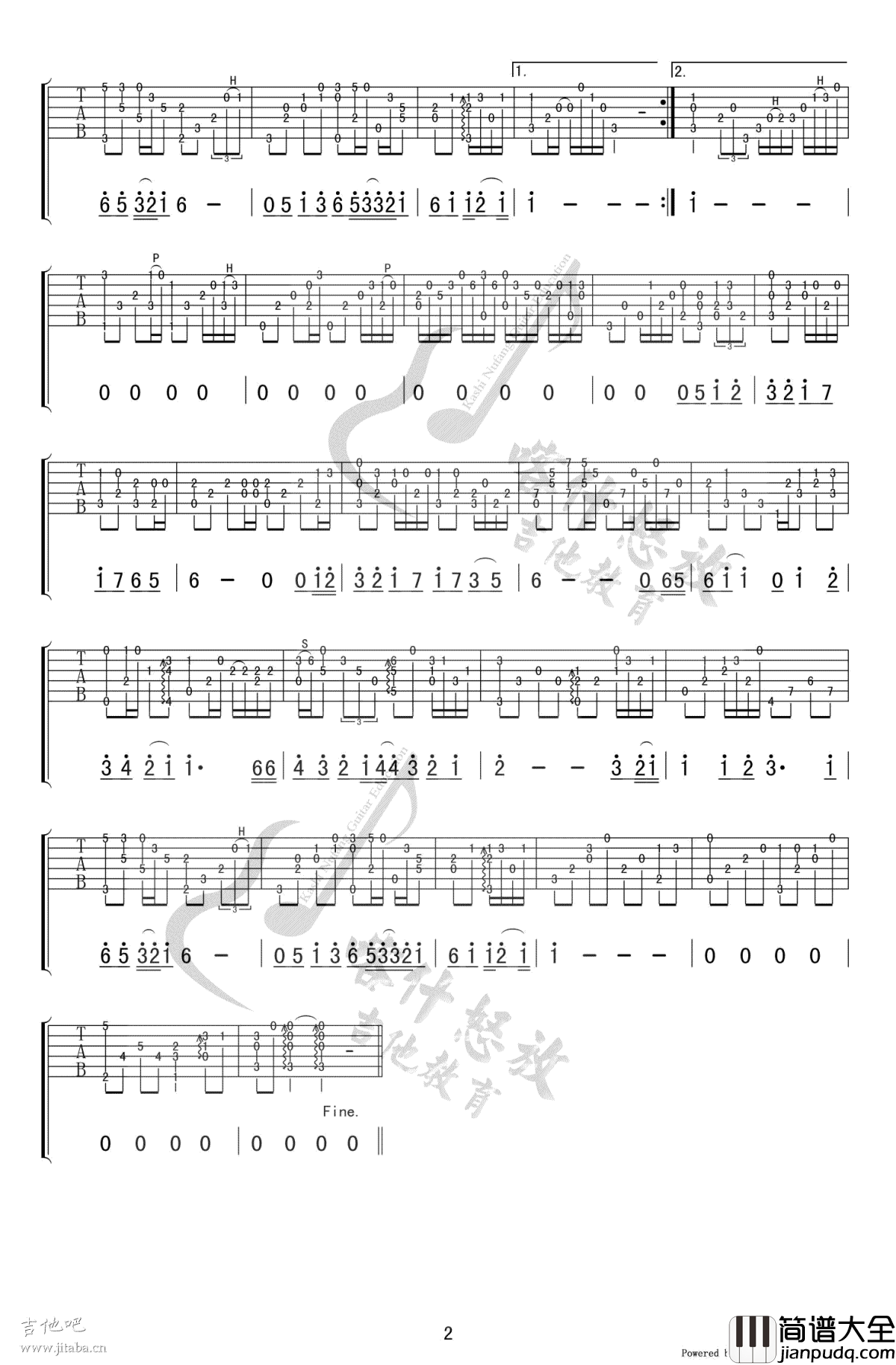 我只在乎你指弹谱_冈崎伦典_指弹吉他独奏谱_演奏视频