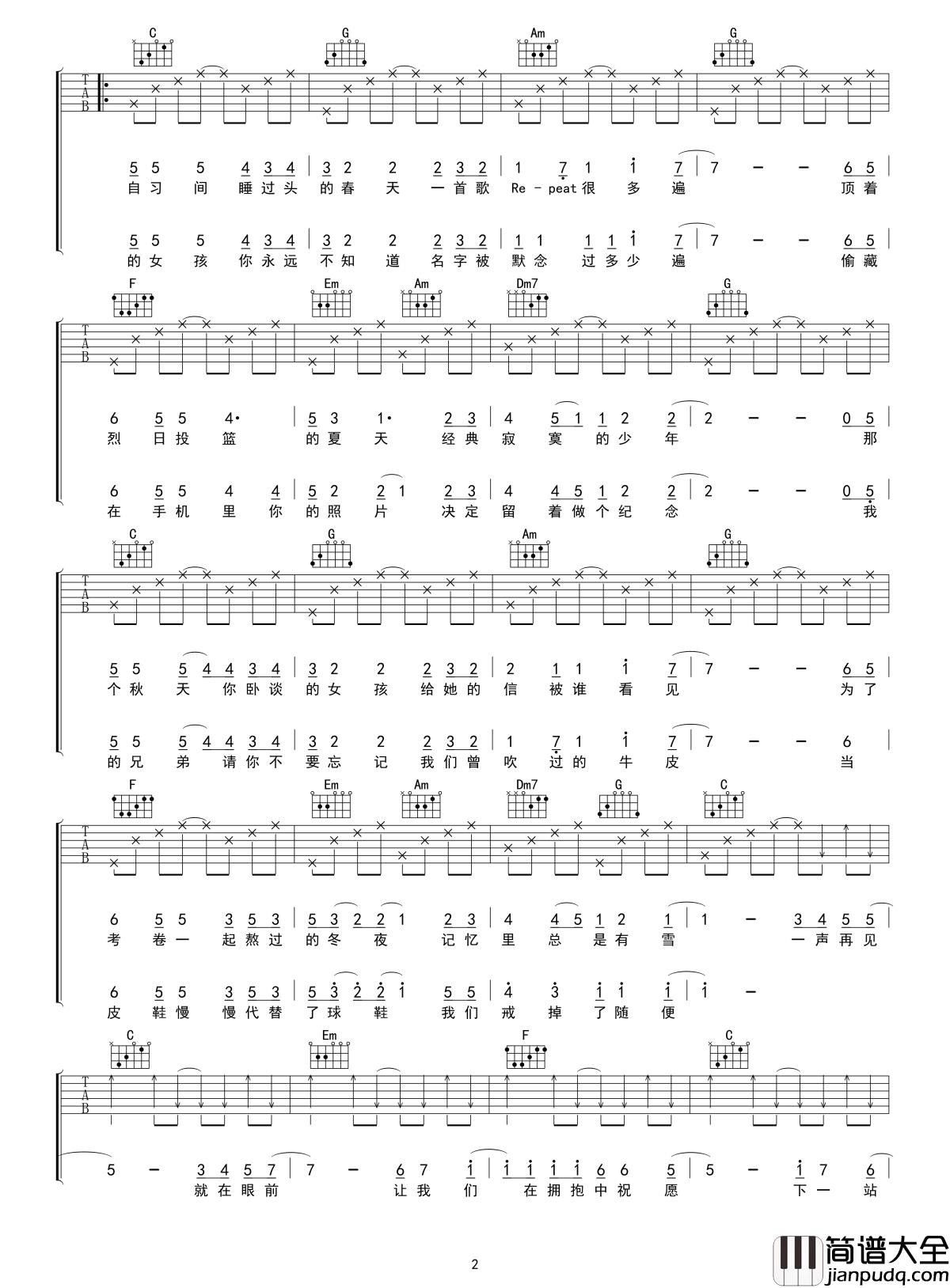人生下站见吉他谱_孙子涵_吴先生TAB制谱_1