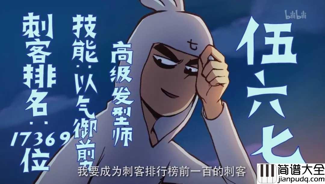 无论你多怪异我还是会喜欢你吉他谱_周子琰_动画刺客伍六七推广版片尾曲