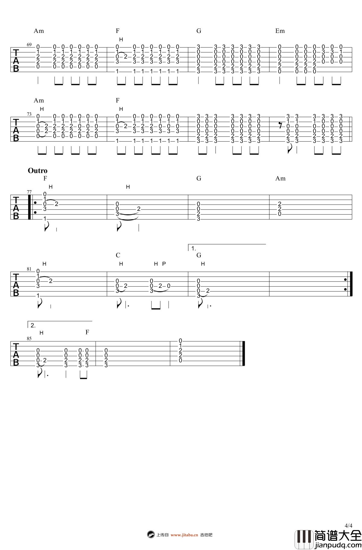 let_her_go吉他谱_Passenger_let_her_go_高清版