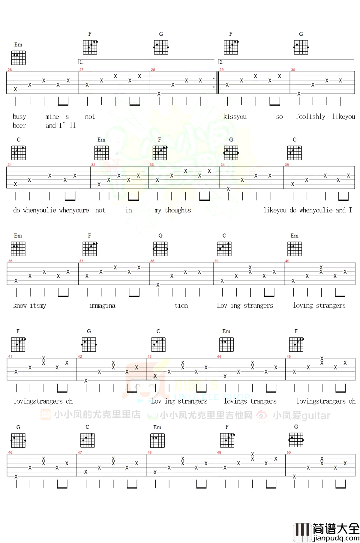 Loving_Strangers吉他谱_Tiger_吉他教学视频