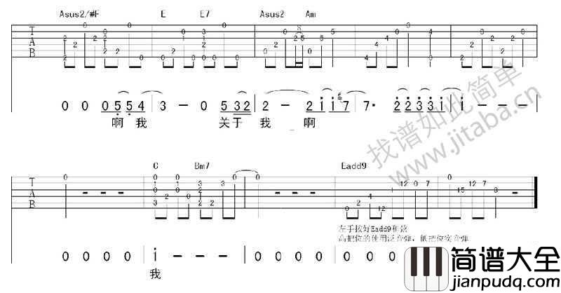 关于我吉他谱_林宥嘉_关于我