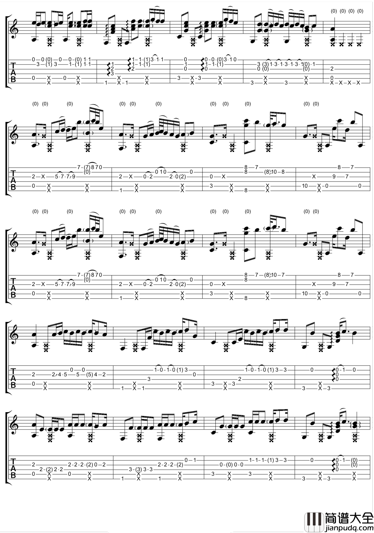 Despacito吉他谱_Luis_Fonsi_Daddy_Yankee_一切都可以慢慢来