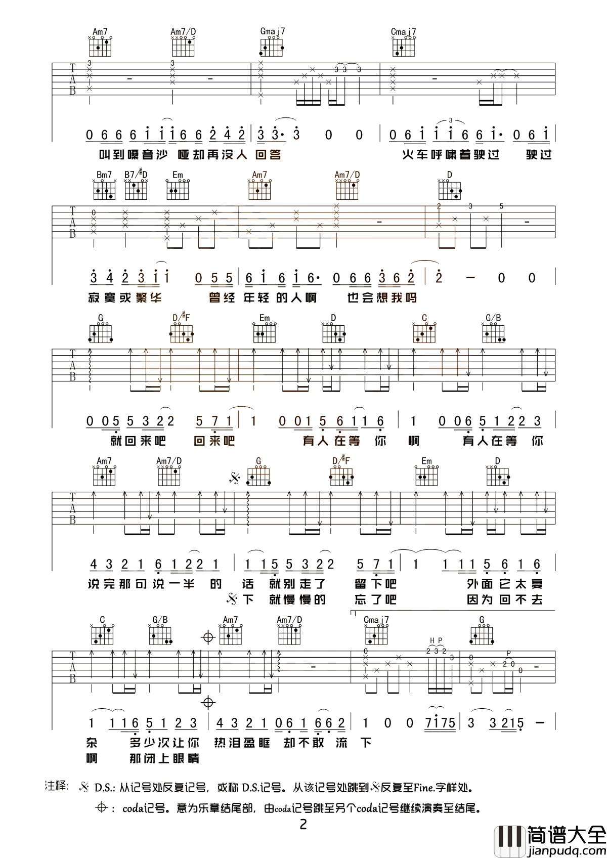 盛夏吉他谱_毛不易_就慢慢的_忘了吧_因为回不去啊__那闭上眼睛就拥有了一切的盛夏