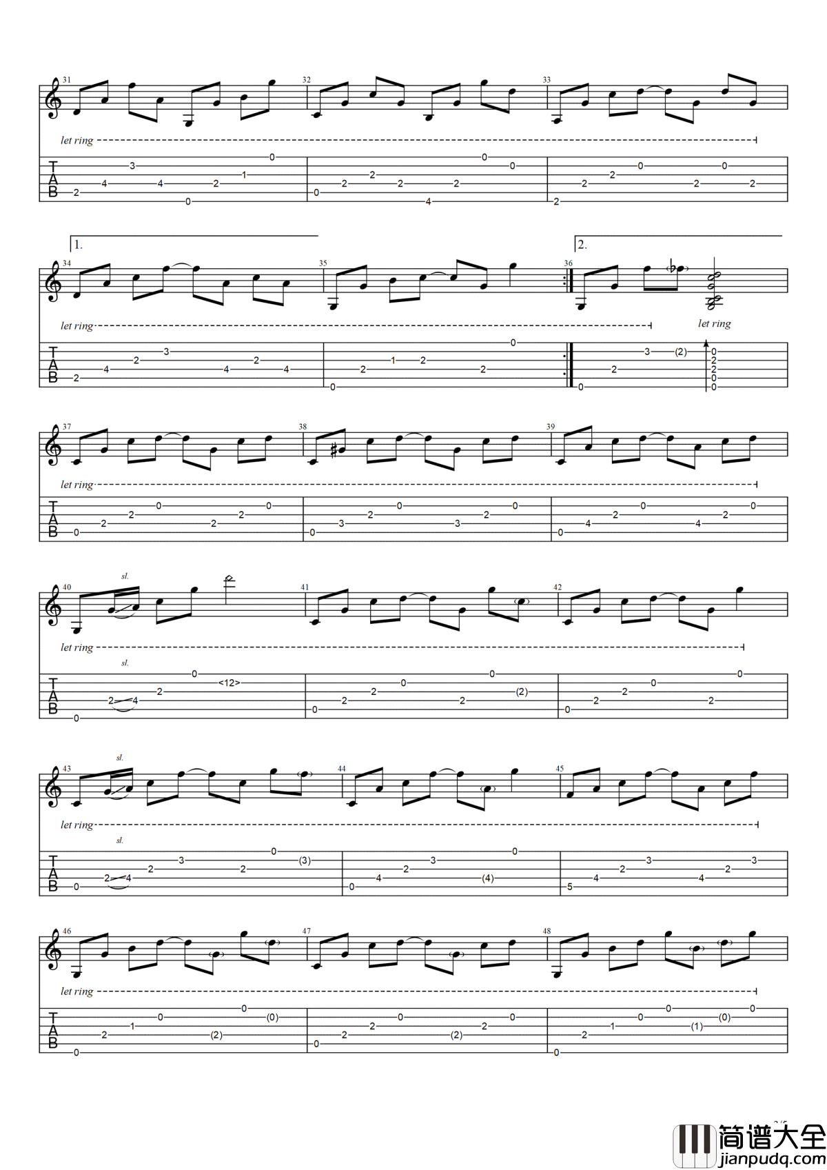 数不尽的星空吉他谱_曾沛慈_终极一班2_主题曲_高清