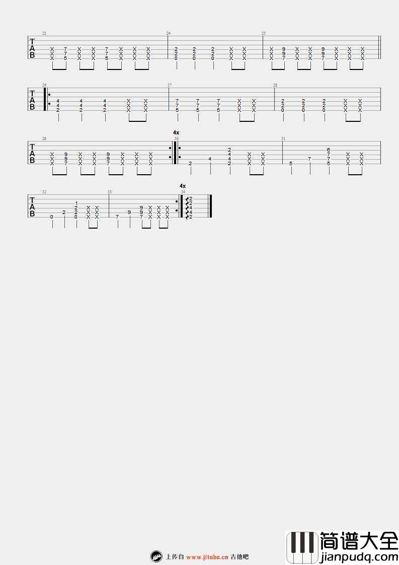 异类_吉他谱__图片谱_华晨宇